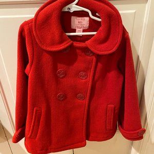 Adorable red pea coat. Super soft. Size 4/5. Perfect for Christmas and Valentine